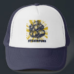 Steampunk Trucker Hat – Vintage Style Keps<br><div class="desc">Step into a world of vintage innovation with this steampunk trucker hat. Showcasing detailed mechanical gears and classic Victorian-inspired designs, it’s perfect for those who love mixing old-world charm with modern style. The breathable mesh back and adjustable fit ensure comfort whether you're exploring the city or attending a themed event....</div>