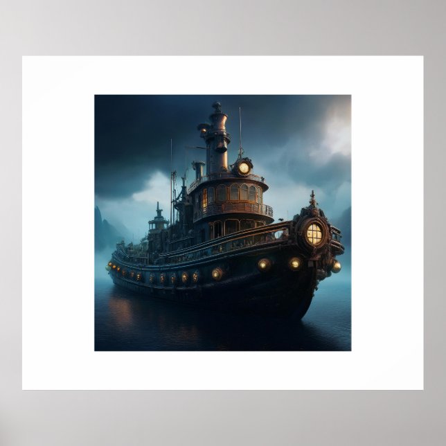 Steampunk Tug Boat Poster (Framsidan)