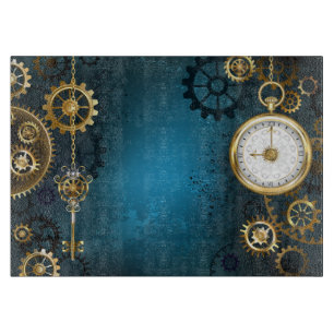 Steampunk turkos Bakgrund med växlar