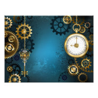 Steampunk turkos Bakgrund med växlar