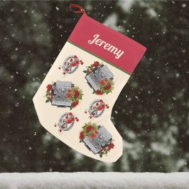 Steampunk Typewriter och julgranar Liten Julstrumpa