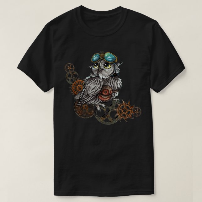 Steampunk Uggla 1 T Shirt (Design framsida)
