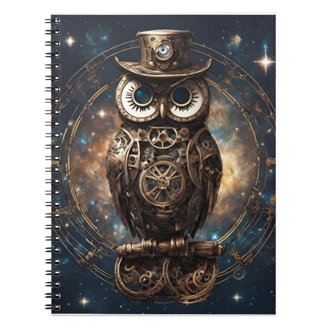 Steampunk Uggla Anteckningsbok (Framsidan)