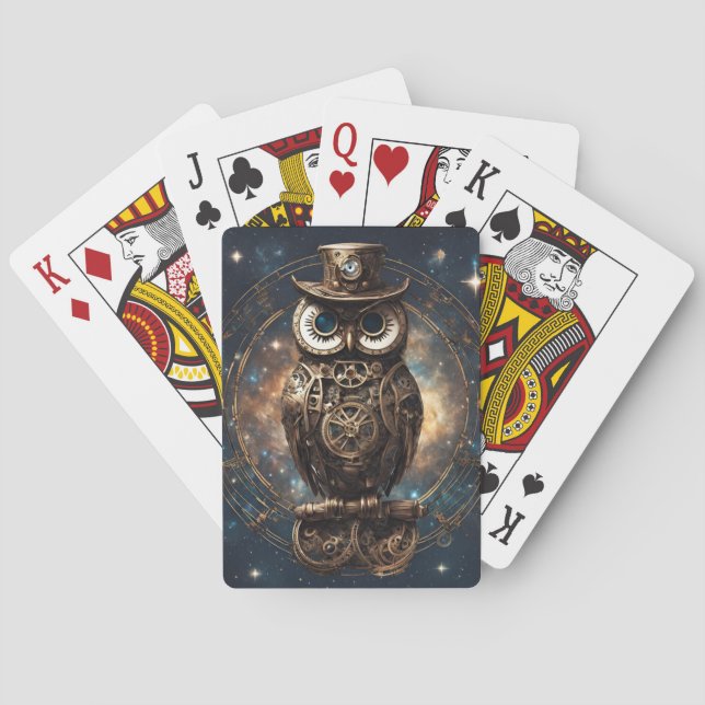 Steampunk Uggla Casinokort (Baksidan)