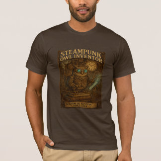 Steampunk Uggla Inventor - Retro Fantasy T Shirt