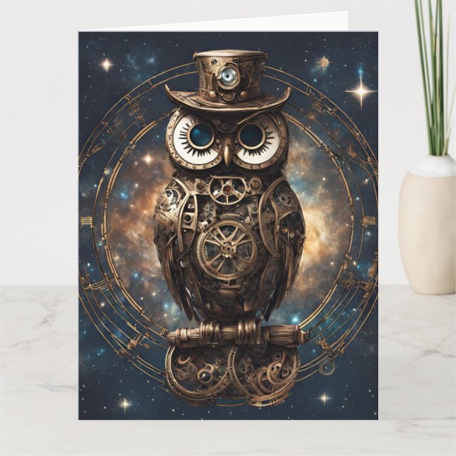 Steampunk Uggla Kort (Framsida)