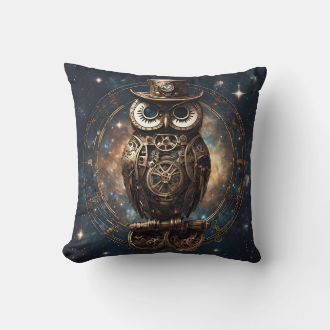Steampunk Uggla Kudde (Framsida)