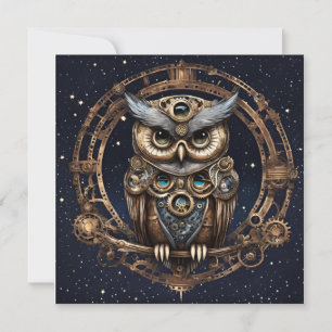 Steampunk Uggla mot Starry Himlar Tack Kort