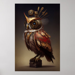 Steampunk Uggla Poster