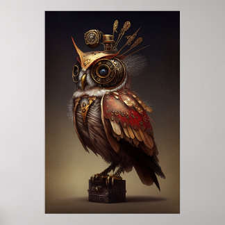 Steampunk Uggla Poster