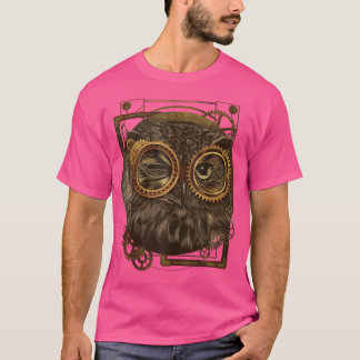 Steampunk Uggla Victorian Art Mechanical Steam Pun T Shirt
