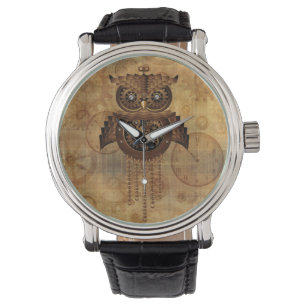 Steampunk Uggla Vintage Stil Watches Armbandsur