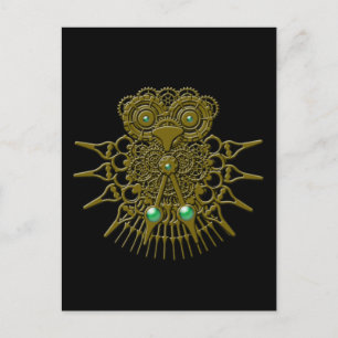 Steampunk Uggla Vykort