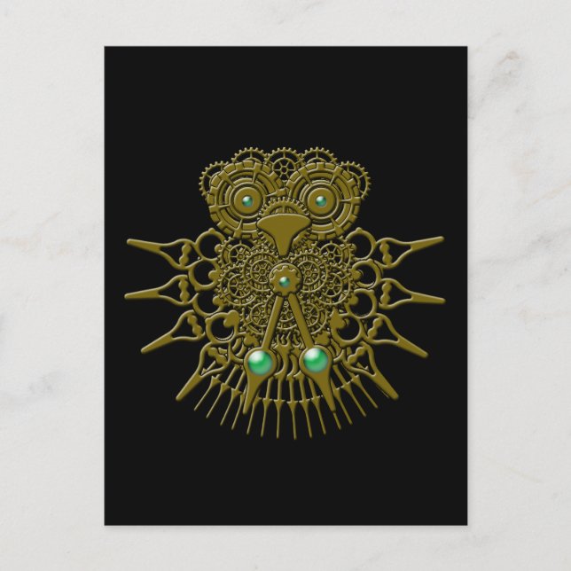 Steampunk Uggla Vykort (Framsida)
