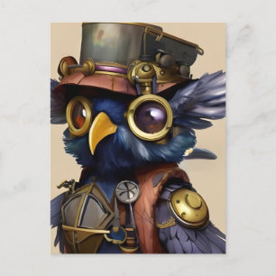 Steampunk Uggla Vykort