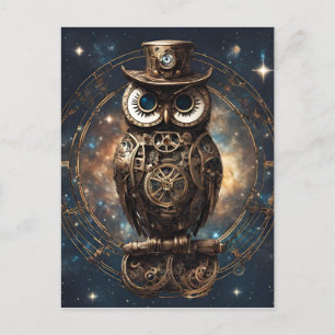 Steampunk Uggla Vykort