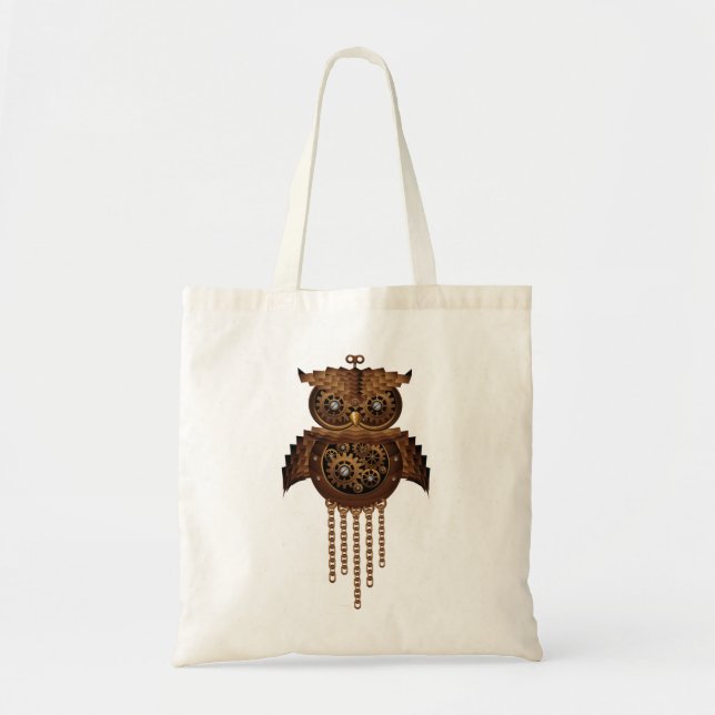 Steampunk ugglavintage StyleTote hänger lös Tygkasse (Framsidan)