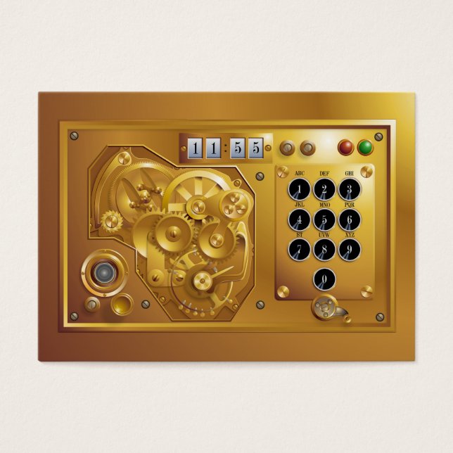 Steampunk Uhr Visitkort (Framsidan)