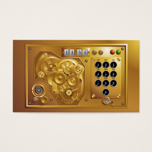 Steampunk Uhr Visitkort (Framsidan)