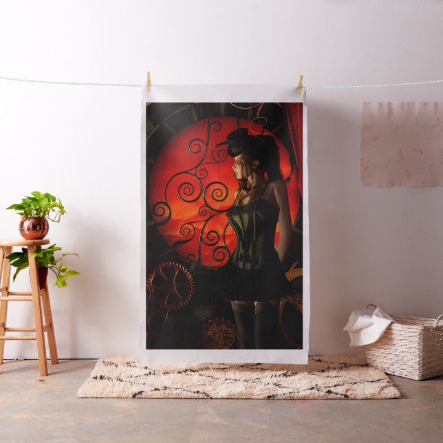 Steampunk underbar steampunkdam i natten tyg (In Situ)