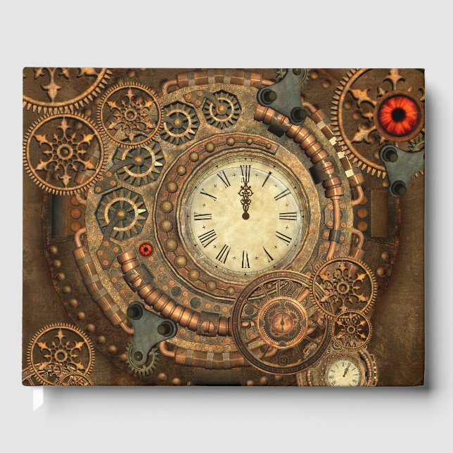 Steampunk, underbart klockverk gästböcker (Framsida)
