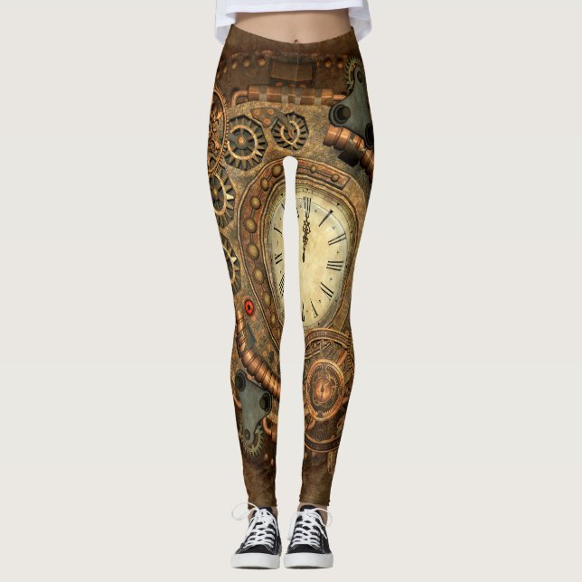 Steampunk underbart urverk leggings (Framsida)