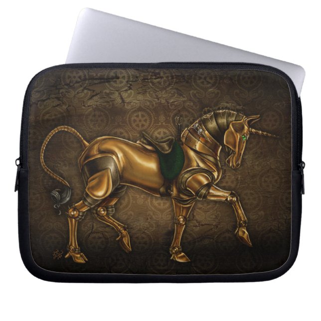Steampunk Unicorn Laptop Fodral (Framsidan)