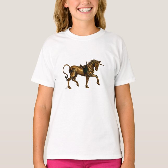 Steampunk Unicorn Shirt Tee Shirt (Framsida)
