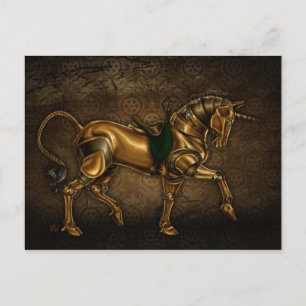 Steampunk Unicorn-vykort Vykort