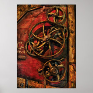 Steampunk - urverk poster