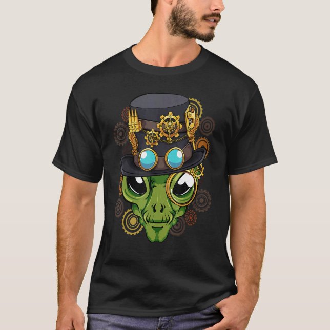Steampunk Utomjording Klassisk Medeltida Mekanisk  T Shirt (Framsida)