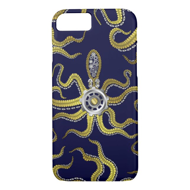 Steampunk utrustar bläckfisken Kraken Case-Mate iPhone Skal (Baksida)