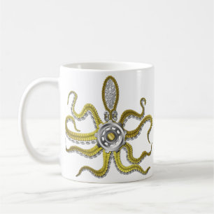 Steampunk utrustar bläckfisken Kraken Kaffemugg