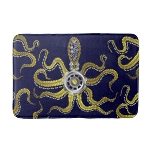 Steampunk utrustar bläckfiskmetall Kraken Badrumsmatta