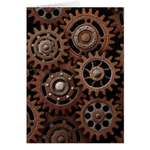 Steampunk utrustar hälsningskort