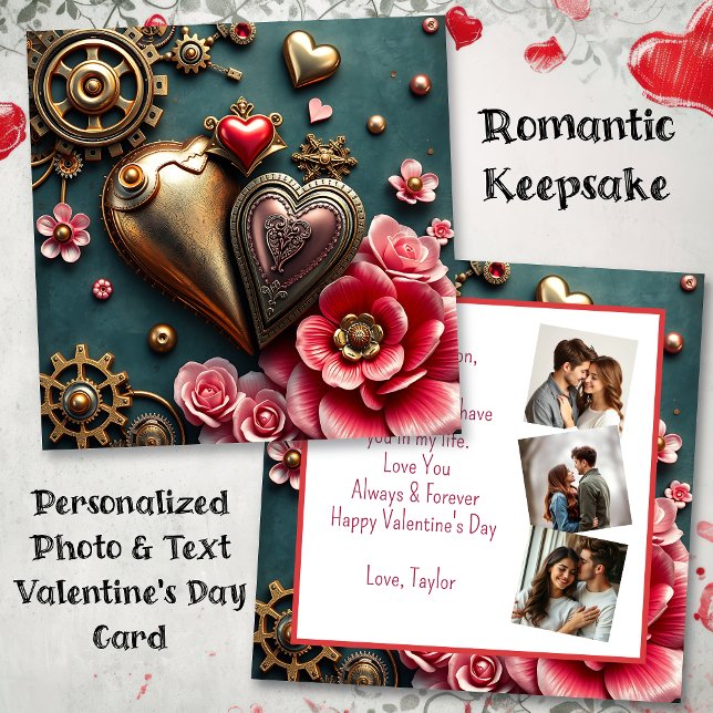 Steampunk Valentindagen | Fotomall Kort (Skapare uppladdad)