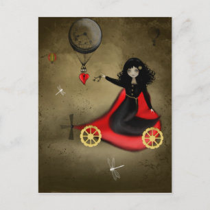 Steampunk Valentine vycard Helg Vykort
