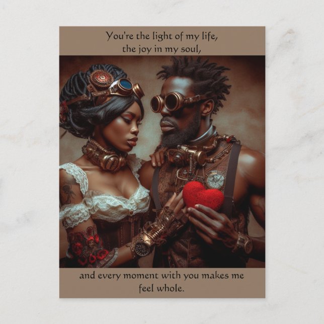 Steampunk Valentine Vykort (Framsida)