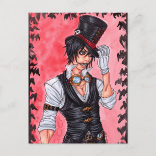 Steampunk Vampire Postcard Vykort