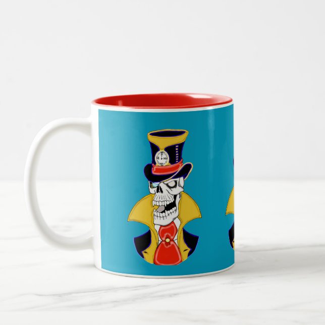 Steampunk Vampire Skull Två-Tonad Mugg (Vänster)