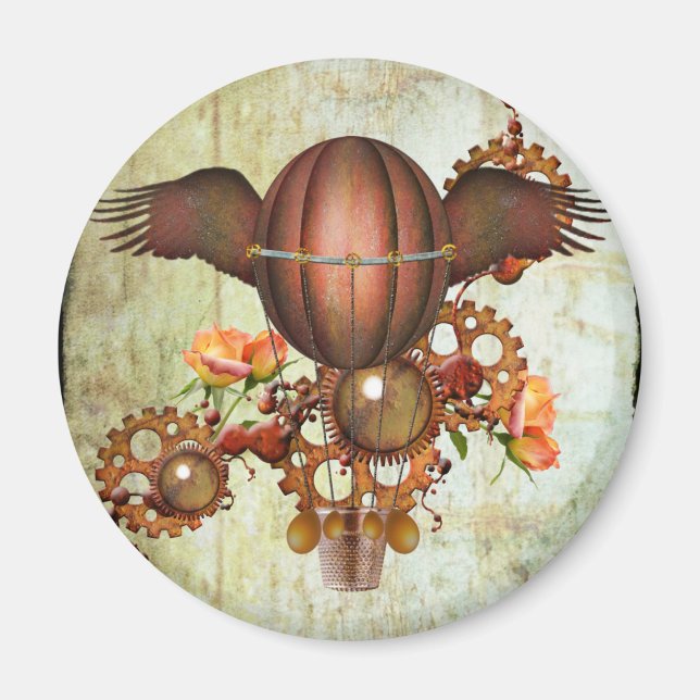Steampunk Varm Luftballong Magnet (Framsidan)