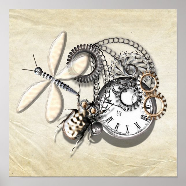 Steampunk-växlar Mekaniska Insekter Poster (Framsidan)
