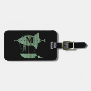 Steampunk Verdigris Bronze Airship Anpassningsbar Bagagebricka