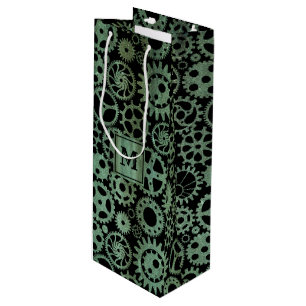 Steampunk Verdigris Bronze Gears Monogram Block
