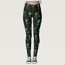 Steampunk Verdigris Bronze Luftballongs Leggings