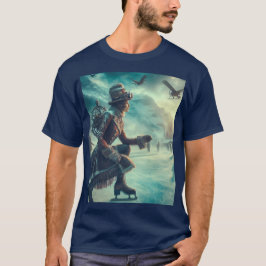 Steampunk Victoransk Fantasy Vinter Budbärare T Shirt