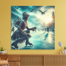 Steampunk Victoransk Fantasy Vinterbudbärare Canvastryck
