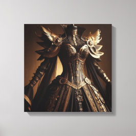 Steampunk Victorian Black och Guld Empress Gown Canvastryck