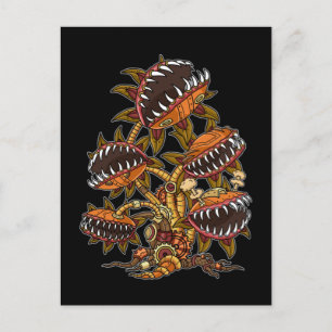 Steampunk Victorian Carnivorous Plant Venus Fly Vykort