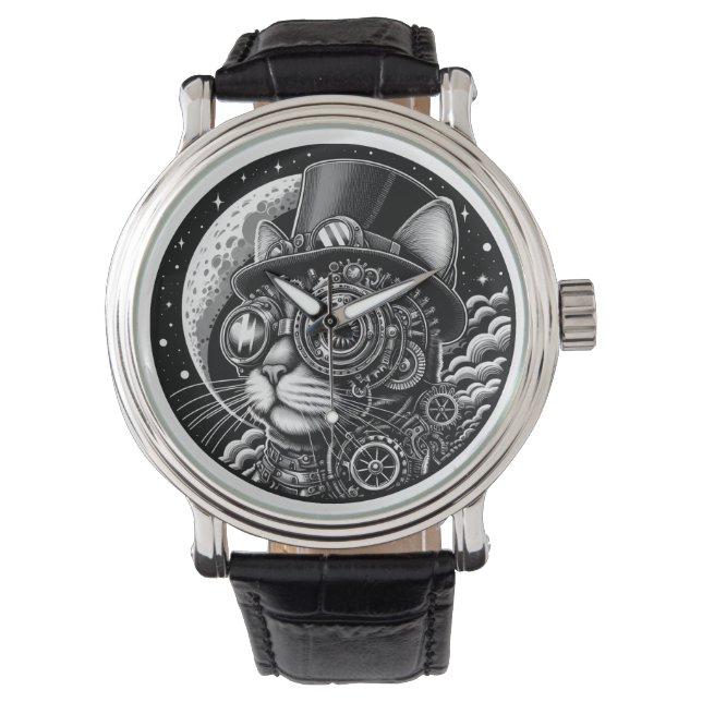 Steampunk Victorian Cat Armbandsur (Framsida)